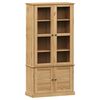 vidaXL Стъклен шкаф витрина VIGO 85x35x170 см бор масив