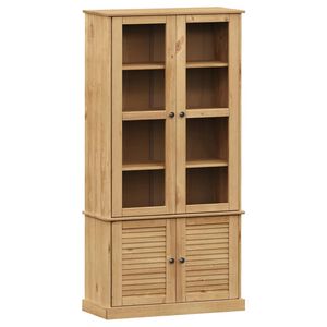 vidaXL Стъклен шкаф витрина VIGO 85x35x170 см бор масив
