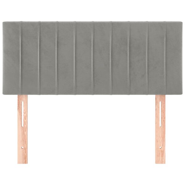 vidaXL Горна табла за легло, светлосива, 80x5x78/88 см, кадифе