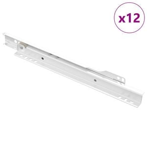 vidaXL Плъзгач за чекмедже 12 pcs Бяло 250 mm Стомана