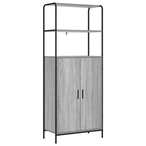 vidaXL Висок шкаф Сив Сонома 40 x 33 x 161 см Инженерна дървесина