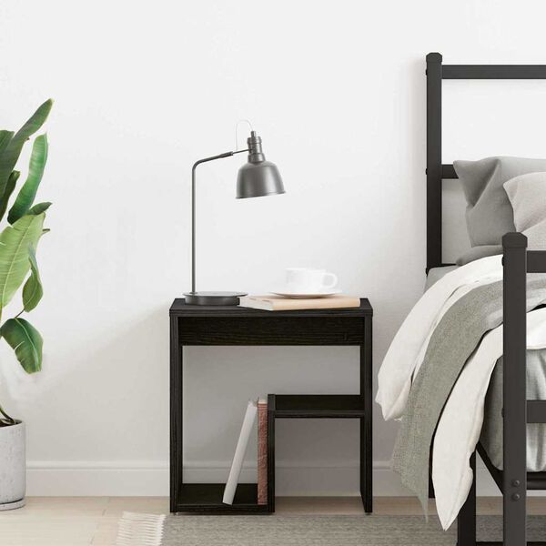 vidaXL Нощен шкаф Черен дъб 40 x 30 x 40 см Инженерно дърво