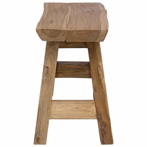 vidaXL Пейка, смесена регенерирана дървесина и тик масив, 100x28x43 см