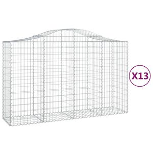 vidaXL Габионни кошници арка 13 бр 200x50x120/140см поцинковано желязо