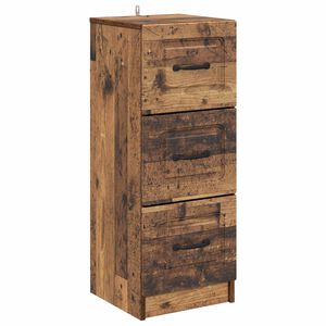 vidaXL Чекмеджетен шкаф Старо дърво 33 x 34,5 x 87 см