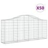 vidaXL Габионни кошници арка 50 бр 200x30x80/100 см поцинковано желязо