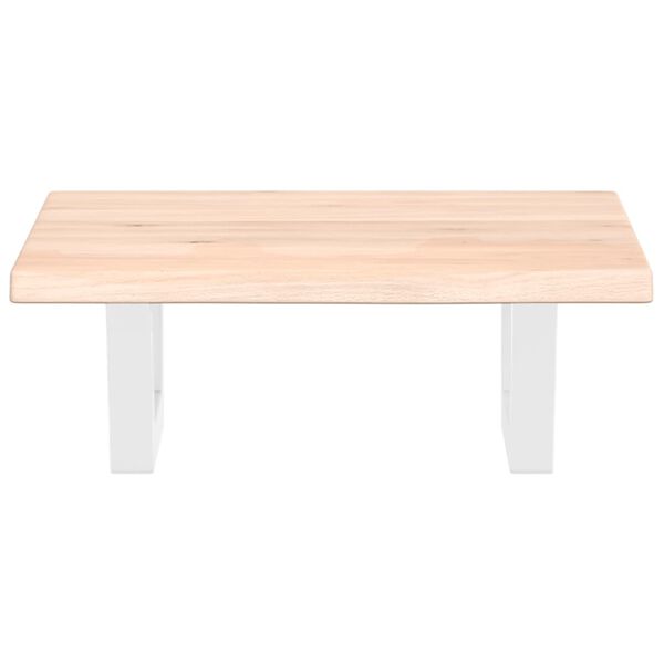 vidaXL Стенен рафт за мивка, стомана и масивно дърво дъб