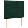 vidaXL LED горна табла за легло, тъмнозелена, 80x5x118/128 см, кадифе