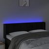 vidaXL LED горна табла за легло, черна, 147x16x78/88 см, кадифе