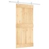 vidaXL Преплъзваща се врата Естествено и бяло 95 x 210 cm