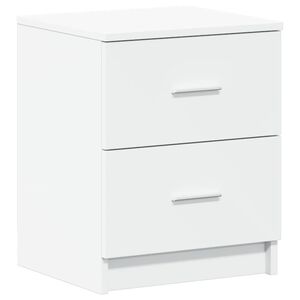vidaXL Нощно шкафче с 2 чекмеджета, бяло, 40x36x50 см