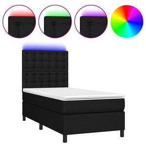 vidaXL Боксспринг легло с матрак и LED, черно, 80x200 см, плат