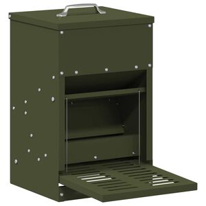 vidaXL Кокошка Т ределна хранилка Маслинено зелено 25 x 42 x 40 см