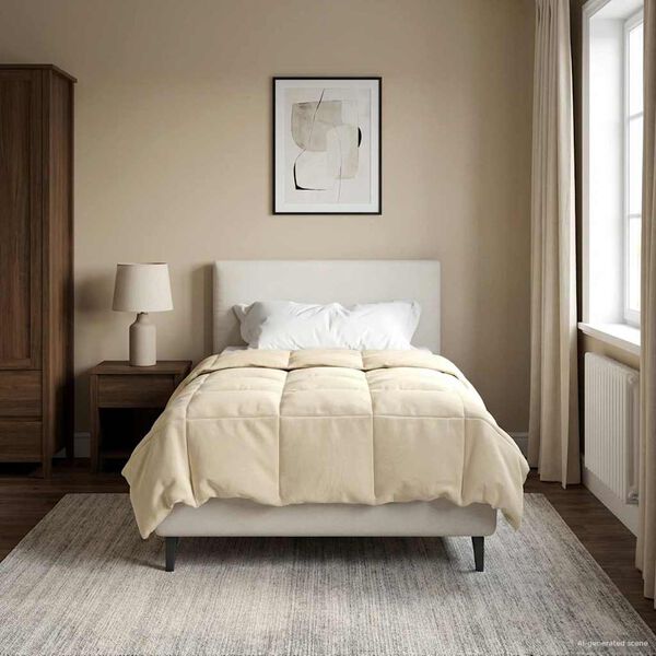 vidaXL Летен юрган Патичено Крем 155 x 220 cm Микрофибър