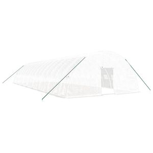 vidaXL Оранжерия със стоманена рамка бяла 96 м&sup2; 16x6x2,85 м
