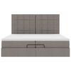 vidaXL Османска легло с матраци, таупе, 200x200 см, плат