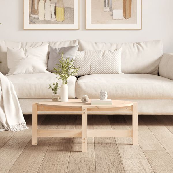 vidaXL Кафе маса, 87x48x35 см, борово дърво масив