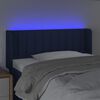 vidaXL LED горна табла за легло, синя, 103x16x78/88 см, плат