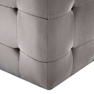 vidaXL Пуфове, 2 бр, сиви, 30x30x30 см, кадифен текстил