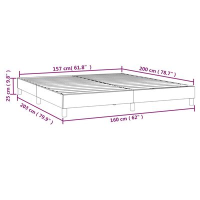 vidaXL Боксспринг рамка за легло тъмносиво 160x200 см плат