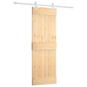 vidaXL Преплъзваща се врата 70 x 210 cm Естествено и бяло