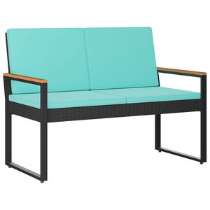 vidaXL Външна пейка 2 -Seater 107 x 61 x 80 см полиратан Правоъгълна