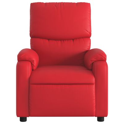 vidaXL Електрически масажен реклайнер стол, червен, изкуствена кожа