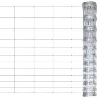 vidaXL Градинска ограда, поцинкована стомана, 50 м, 150 см, сребриста