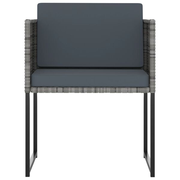 vidaXL Градински комплект с възглавници, 9 части, полиратан, сив