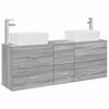 vidaXL Комплект шкафове за баня 3 бр. Сив Сонома 136 x 35 x 80 см