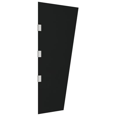 vidaXL Страници за навес за врата 2 части черни закалено стъкло
