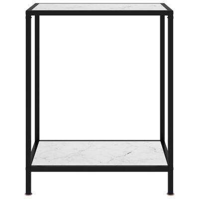 vidaXL Конзолна маса, бяла, 60x35x75 cм, закалено стъкло