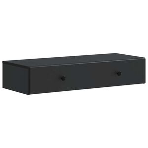 vidaXL Стенен страничен масичка Черно 87,5 x 34,5 x 17 см