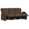 vidaXL 3-местен масажен реклайнер с държачи за чаши, кафяв, текстил