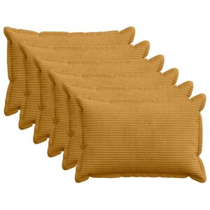 vidaXL Калъфка за възглавница 6 бр. HOUTEN Жълто 30 x 50 cm кордурой