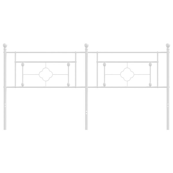 vidaXL Метална табла за глава, бяла, 180 см