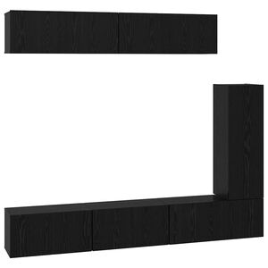 vidaXL TV Cabinet Set 6 бр. 30,5 x 30 x 90 см Черния дъб