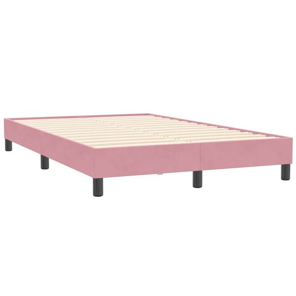 vidaXL Box Spring легло без матрак розово 120x210 cm кадифе