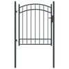 vidaXL Врата за ограда EMMEN 150 x 100 cm Прахово покритие стомана Сив
