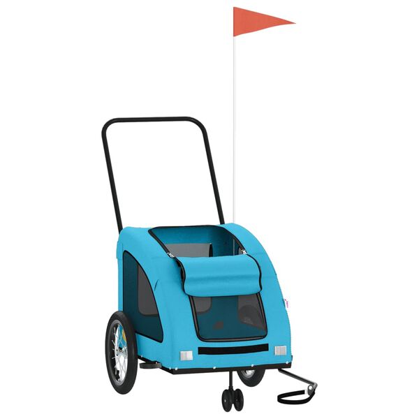 vidaXL Ремарке за колело за любимци син Оксфорд плат и желязо