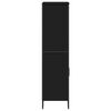 vidaXL Висок шкаф, черен, 79,5x35,5x137,5 см, инженерно дърво
