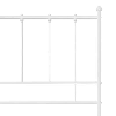 vidaXL Рамка за легло, бяла, метал, 90x200 см
