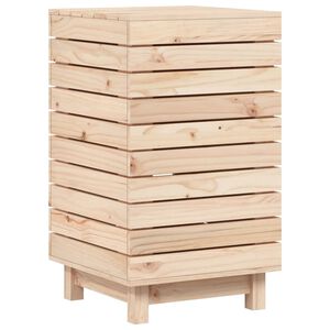vidaXL Кош за пране, 44x44x76 см, борово дърво масив