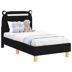 vidaXL Легло за малко с главна дъска Черно 70 x 140 cm Текстил