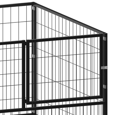 vidaXL Клетка за кучета, черна, 100x100x70 см, стомана