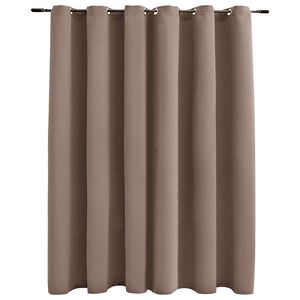 vidaXL Затъмняваща завеса с метални халки, таупе, 290x245 см