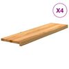 vidaXL Стълбищни стъпала, 4 бр, светлокафяви, 100x25x2 см, дъб масив