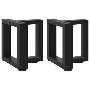 vidaXL Крака за масичка за кафе, Т-образни, 2 бр., черни, 30x25x(30-31) см, стомана