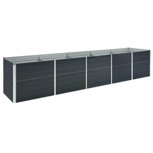vidaXL Градинска висока леха поцинкована стомана 400x80x45 см антрацит