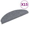 vidaXL Изтривалки за стълби, самозалепващи се, 15 бр., 65x21x4 см, светлосиви, полукръгли, големи